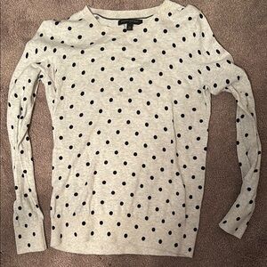 Banana Republic Factory Cream Fitted Ribbed sweater shirt